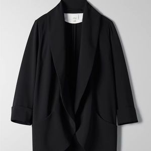 Aritzia Wilfred Chevalier crepe open front blazer jacket